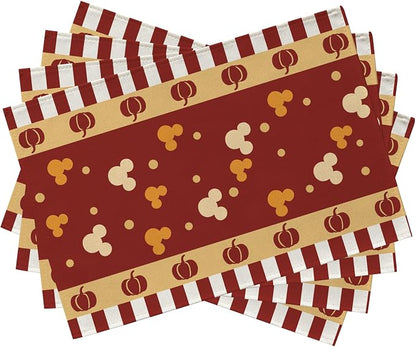 Seliem Red Fall Placemats Set of 4, Autumn Pumpkin Polka Dot Dining Table | by Seliem