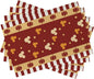 Seliem Red Fall Placemats Set of 4, Autumn Pumpkin Polka Dot Dining Table | by Seliem