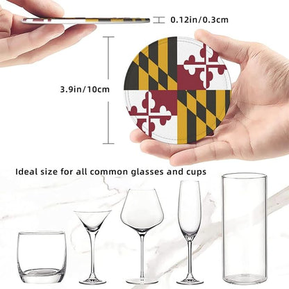 6 Pack Maryland State Flag Leather Coaster - Image 4