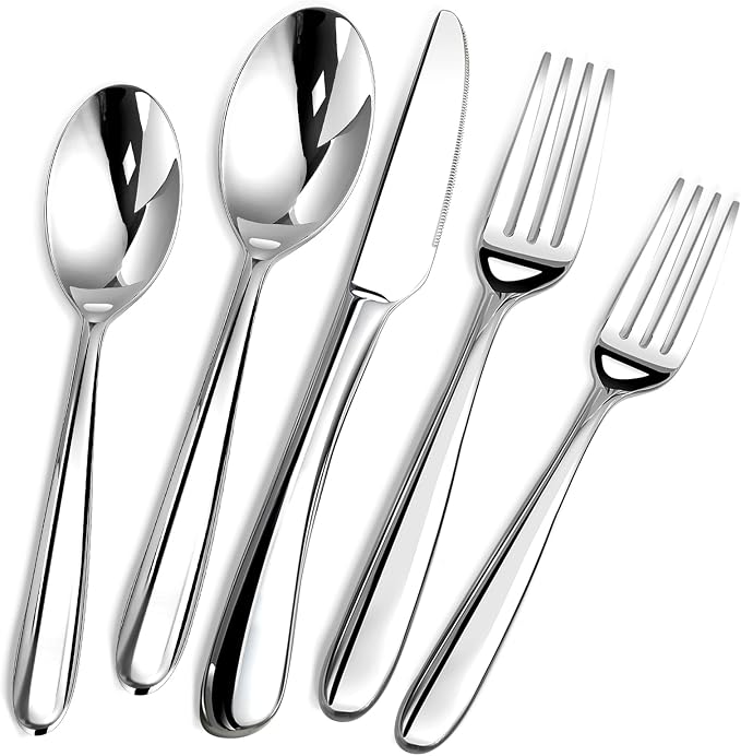 Heavy Duty Silverware Set for 12, Stainless Steel Flatware Cutlery Set | Heavy by ACNUSIK