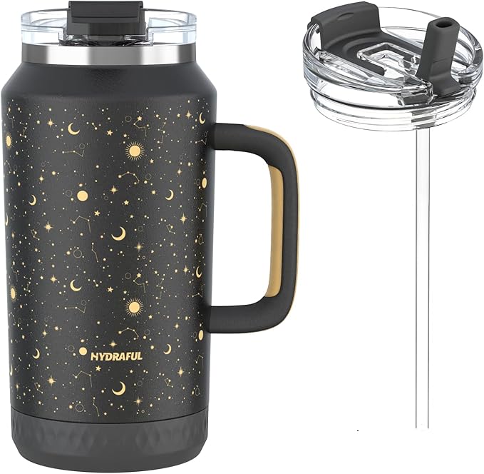 Hydraful 64 oz Tumbler with Handle and Straw by Hydraful