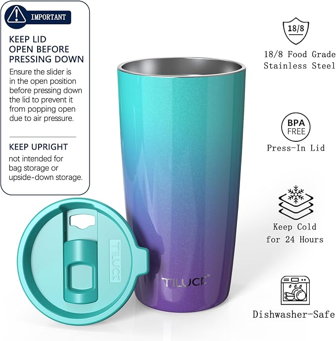 TILUCK 20 oz Insulated Coffee Tumbler - Image 2