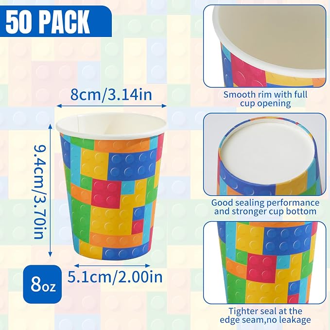 50 Pack 8 Oz Disposable Paper Coffee Cups, Disposable Paper Cups - Image 2