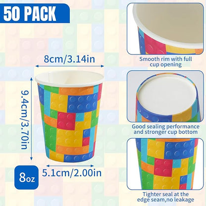 50 Pack 8 Oz Disposable Paper Coffee Cups, Disposable Paper Cups - Image 2