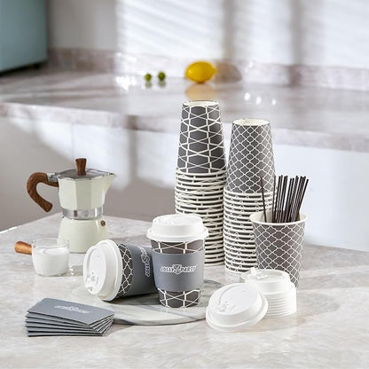 JOLLY PARTY 12 oz Paper Coffee Cups, Disposable Coffee Cups - Image 3
