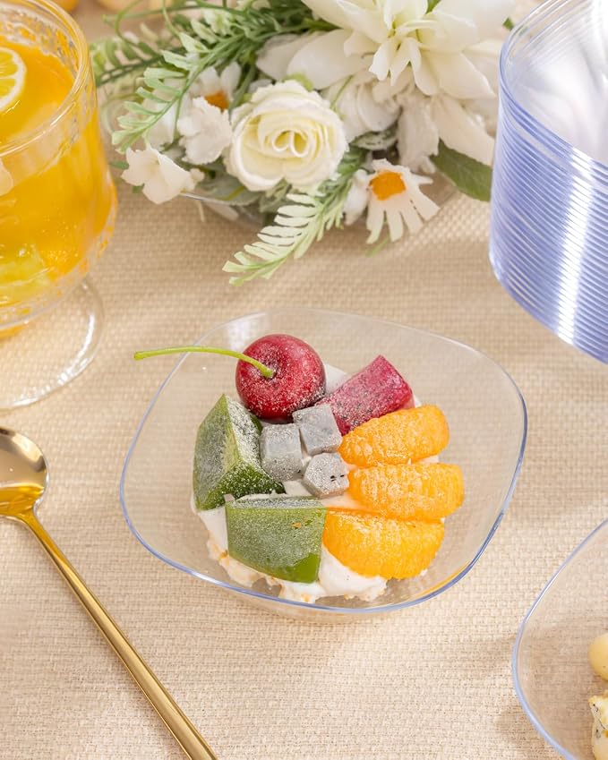 bUCLA 50Pack Clear Plastic Small Bowls - 8oz Disposable Ice - Image 7