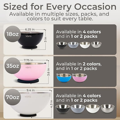 Vora 35oz Dip Chiller Bowl with Lid | 2 Pack Pink Stainless Steel Chilled Serving Bowl Keep Dips, Salads, and Appetizers Perfectly Cold with Leak-Resistant Ice Bowl for Effortless Hosting