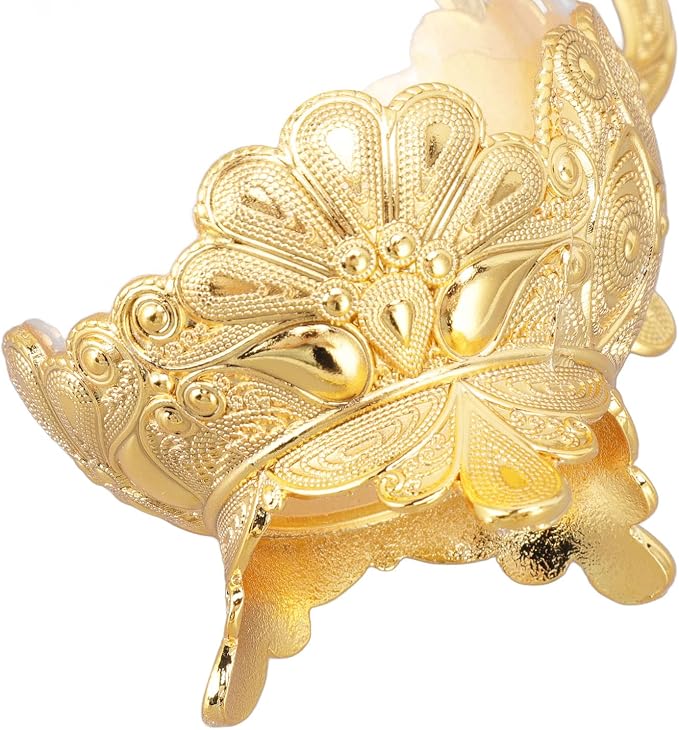 Pilipane Gold Coffee Cup and Saucer Set, Elegant European Carved Glass Teacup - Image 9