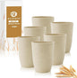 12 oz Kids Cups，Wheat Straw Cups Set of 6, Alternatives to Plastic Cups Reusable by BUSOKIP