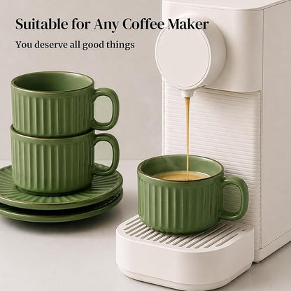 DOWAN Cappuccino Cup Set of 4, 8 OZ Ceramic Coffee Cups - Image 8