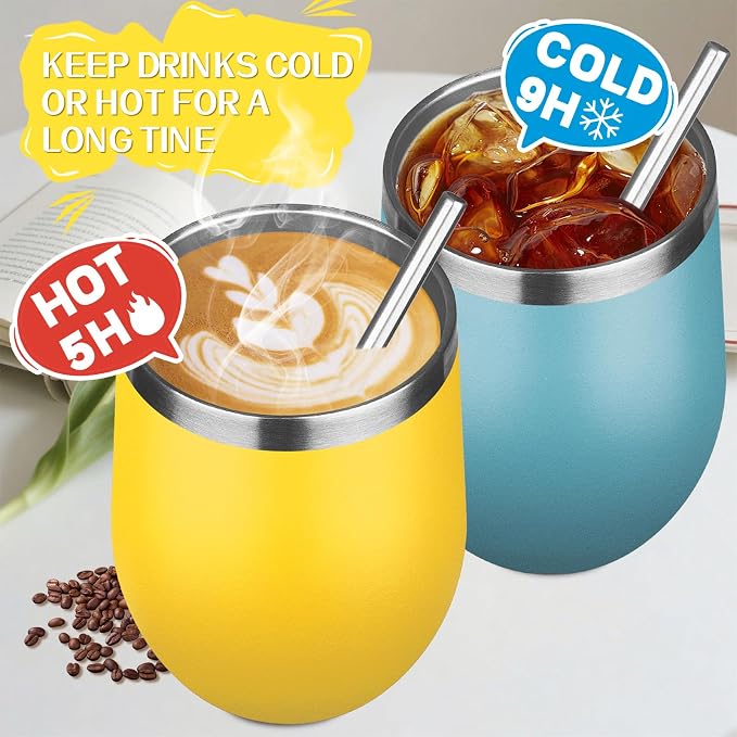 12oz/4 Pack Stainless Steel Wine Tumbler - Image 4