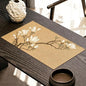 Asian Style Bamboo Table Runner, Ancient Chinese Paintings Zen Table Mat by Unknown