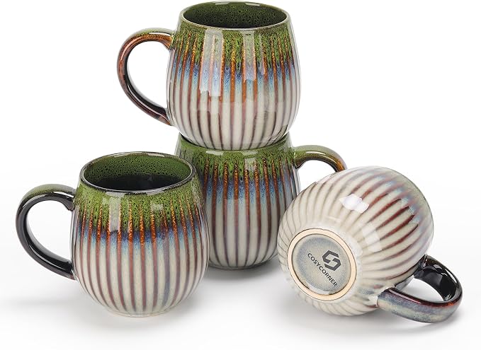 CosyCorner Ceramic Coffee Mugs Set, 17 oz Large Coffee Cups by CosyCorner