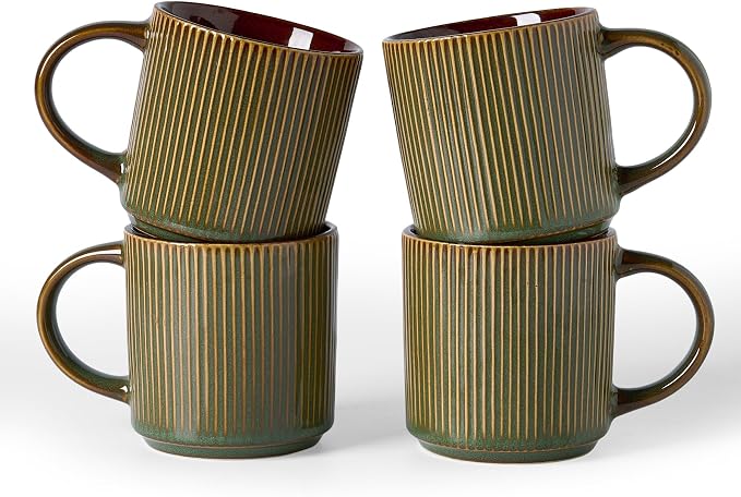 famiware Coffee Mug Set for 4, Star 12 oz Catering Mugs Cup Set by Famiware