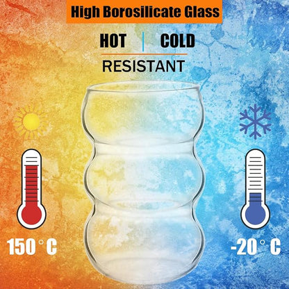 ALINK 16 oz Large Ribbed Glassware Drinking Glasses - Image 5