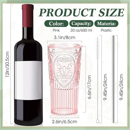 16 Set 20oz Vintage Plastic Tumbler - Image 2