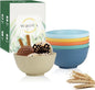 Unbreakable Wheat Straw Bowls for Kids, 10 oz Snack Bowls Set of 6, Small Handy by WROVA