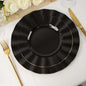 Efavormart 9" Salad Plates – Set of 10 Plastic Black Round Disposable Plates by efavormart