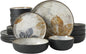Gibson Elite Chantilly Hill 16-Piece Ceramic Dinnerware Set, Round Plates & by GibsonHomewares