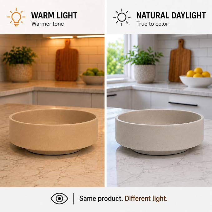 Large Fruit Bowl for Kitchen Counter, Modern Resin Pedestal Centerpiece - Image 3