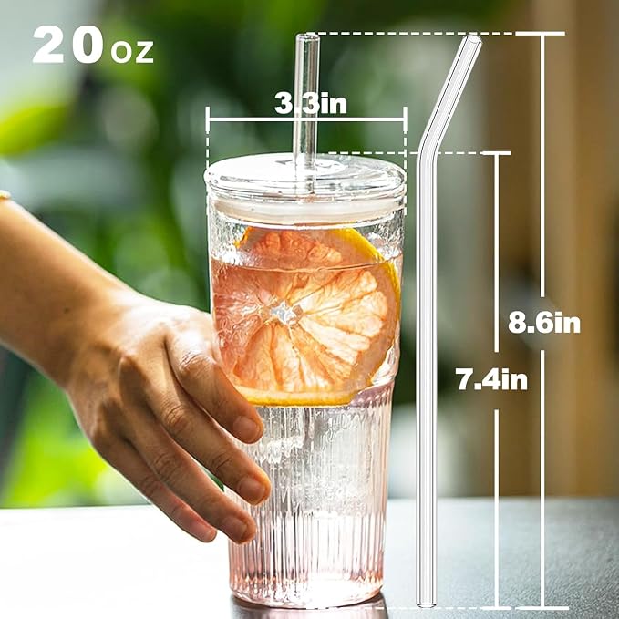 JunVpic Glass Coffee Tumbler, 20 oz Glass Cup - Image 3