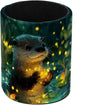 Cute Otter Leather Pen Holder for Desk, Desktop Caddy Stationery Organizer for by Unknown