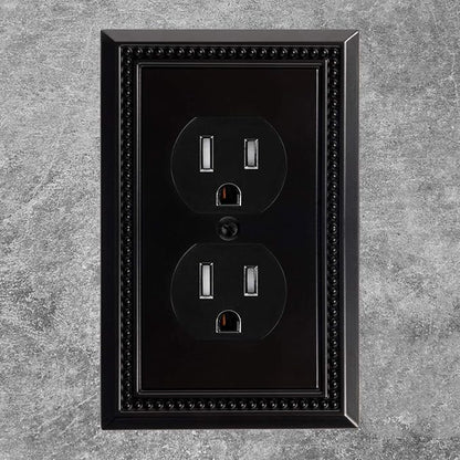 Henne Bery Sunken Pearls Heavy Duty Switch Plate/Wall Plate/Outlet Cover (Single Duplex 3PK, Matte Black)