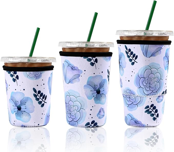 Cobetech Iced Coffee Sleeve Reusable, 3 Pack Neoprene Coffee Cup Sleeves by Unknown