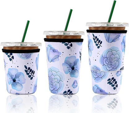 Cobetech Iced Coffee Sleeve Reusable, 3 Pack Neoprene Coffee Cup Sleeves by Unknown