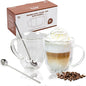 AYL Double Wall Glass Coffee Mugs - 13 oz Insulated Clear Latte Mugs Set of 2 by AYL
