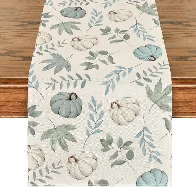 Artoid Mode 210 GSM Fall Table Runner 13x108 Inch Home Party Decor | Blue by ArtoidMode
