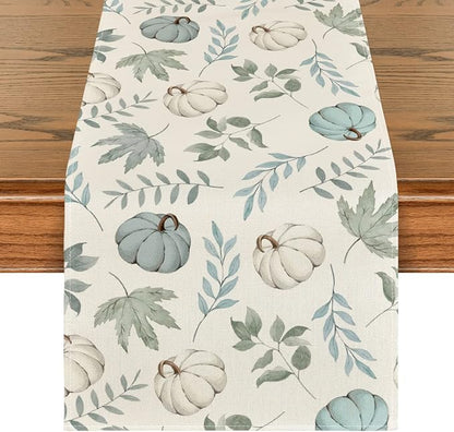 Artoid Mode 210 GSM Fall Table Runner 13x90 Inch Home Party Decor | Blue by ArtoidMode