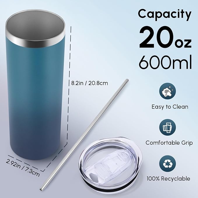 Volhoply 4 Pack Skinny Tumblers - Image 2