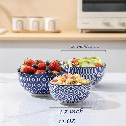 Selamica Ceramic 12 OZ Dessert Bowls Set, Ice Cream Bowls, 4.7 Inch Small Bowls - Image 4