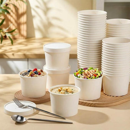 Fulmoon 100 Pack Paper Soup Containers - Image 7