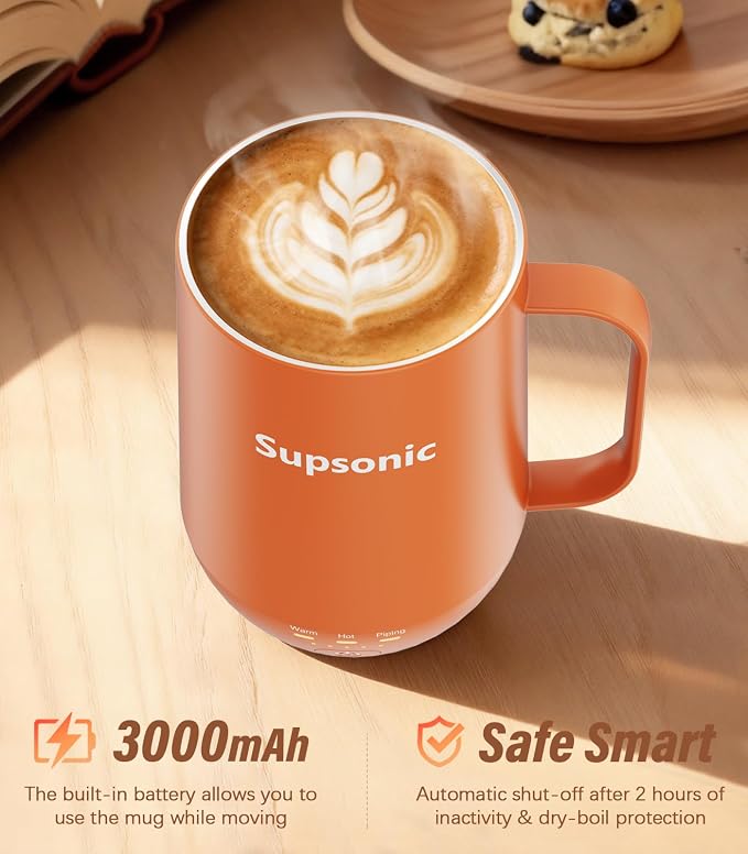 Supsonic - 16oz Self Heating Coffee Mug, Smart Heated Coffee Mug Faster - Image 3
