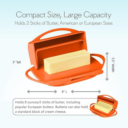 Flip Top Butter Dish with Attached Lid & Matching Knife, 2 Pack - Image 4