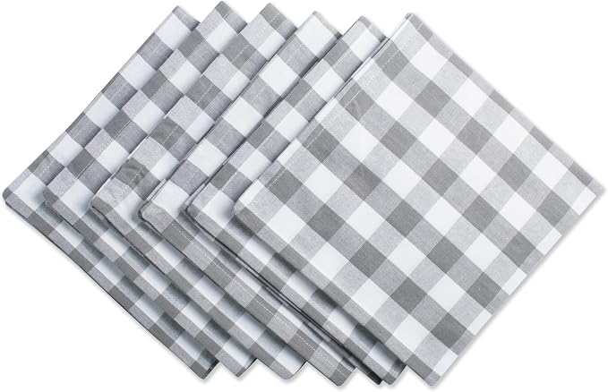 DII Checkered Tabletop Collection 100% Cotton, Machine Washable, Napkin Set by DII