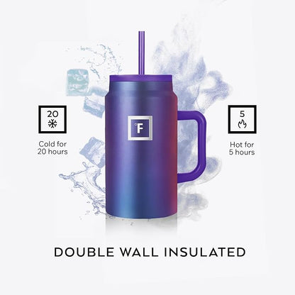 IRON °FLASK Co-Pilot Insulated Mug w/Straw & Flip Cap Lids - Image 4