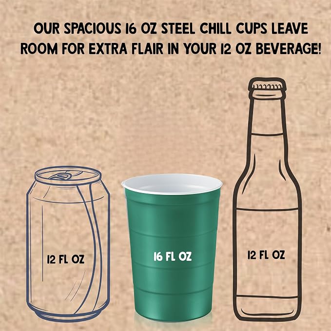 Steel Chill Cups 16 oz. Durable & Reusable Party Cups, 100% recyclable - Image 3