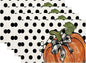 Fall Placemats Set of 4, 12x18 Inches Polka Dot Orange Pumpkin Decorative Linen Rectangle Autumn Thanksgiving Decor Pumpkin Table Mats for Party Home Kitchen Dining Table Decoration