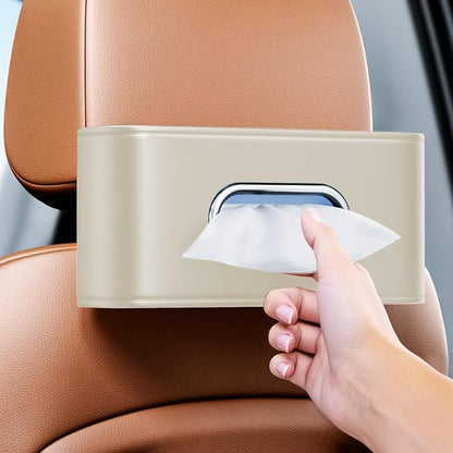 Car Tissue Holder, Car Kleenex Holder Backseat Fits 100-160 Count | Premium PU by MTGOCHA