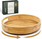 Lazy Susan Turntable Organizer 12 inch - Lazy Susan for Table Top, Countertop, Dining Table, Pantry - Kitchen Cabinet Organizersan (Bamboo)