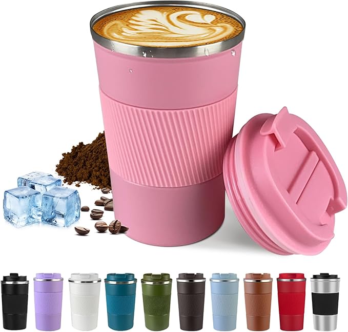 Vacuum Insulated Stainless Steel Travel Coffee Mug, Leak Proof Cup by SPLMIFA