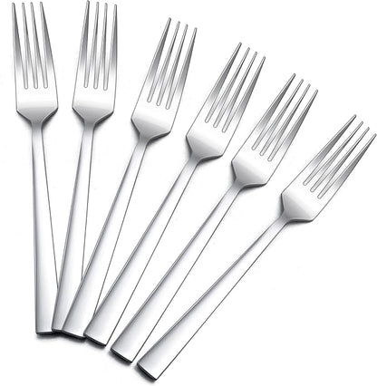 Dinner Forks Set of 6, E-far 7.9 Inch Stainless Steel Forks - Image 2