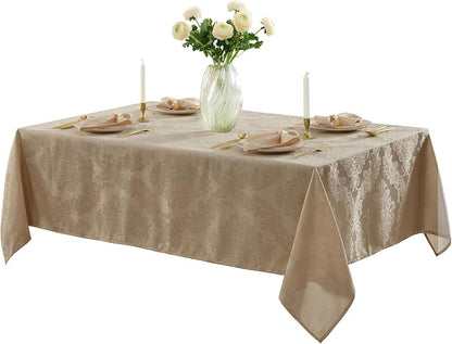 Newbridge Barcelona Luxury Damask Fabric Tablecloth, 70” Extra Wide x 108” - Image 7
