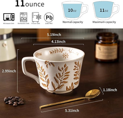Ceramic Mugs 11 oz Unique Luxurious Cups Set of 4 - Image 4