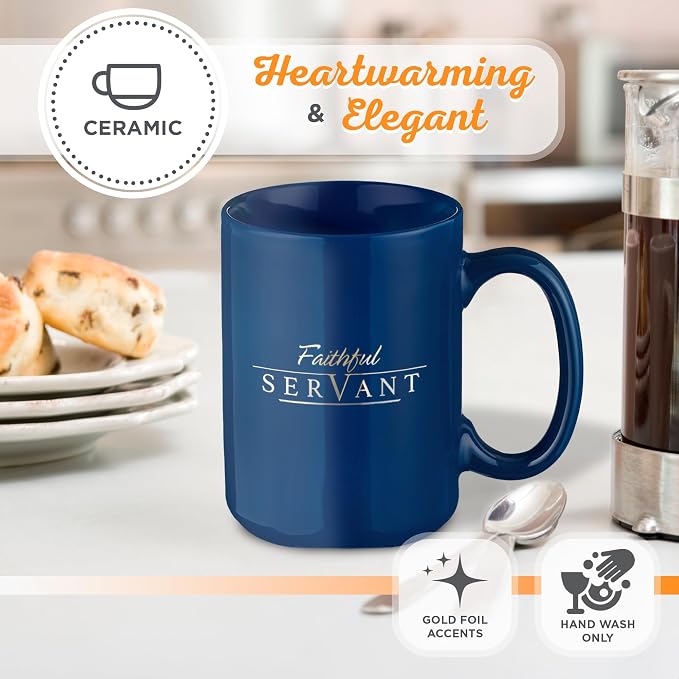 Christian Art Gifts Navy Blue Ceramic Coffee Mug – 14 oz. Lead & Cadmium-free - Image 5