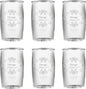 Dingerjar Vintage Drinking Glasses set of 6 Artisan Crafted 20 Oz Premium Clear by Dingerjar