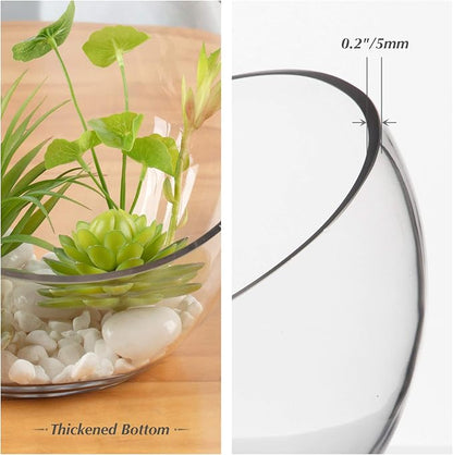WGVI Clear Slant Cut Bowl Glass Vase, Glass Terrarium, Candy Dish, Slant Cut - Image 3